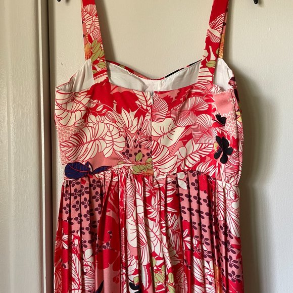 Dahlia Macphee Floral Pleated Midi Dress Medium - Picture 6 of 7